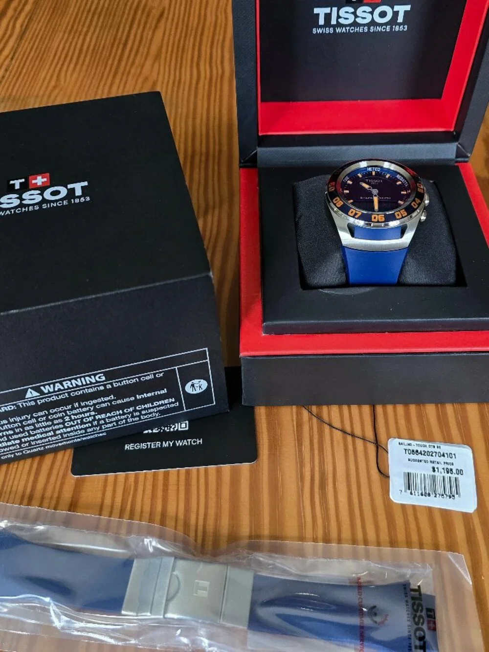 Tissot Sailing Touch, $1195 MSRP, 45 mm, Caribbean, Men's Watch, T0564202704101